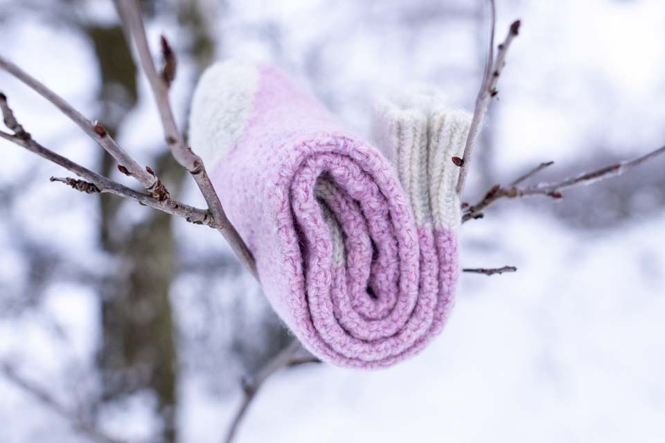 Vlnené ponožky Melton Pink ružové